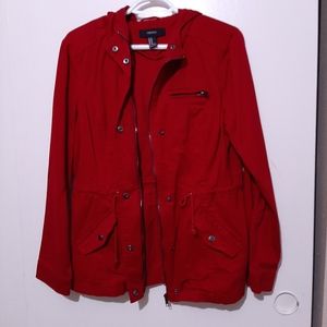 🌟Red Hooded Utility Jacket 🌟